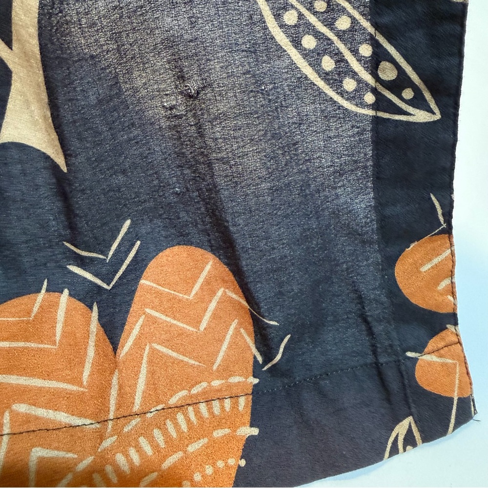 Gudrun Sjoden Womens Organic Cotton Floral Duster Cardigan Navy Rust Medium - Picture 13 of 14